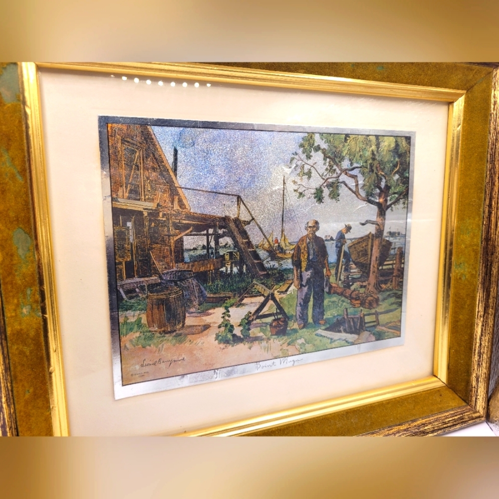 Lionel Barrymore Vintage Signed "Old Man By The Water" Painting